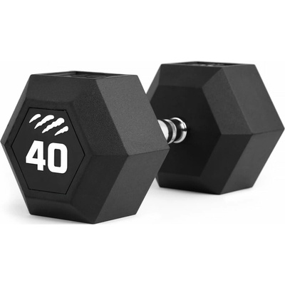 Tiguar Jednoruční činka gumová HEX 40 kg