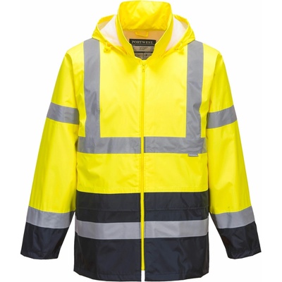 Portwest H443 Hi-Vis Classic Rain Nepremokavá bunda žltá/tmavomodrá