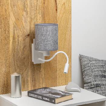 Brilagi - LED Аплик NUBILA 1xE27/25W/230V + LED/3W бял/сив (BG1559O)