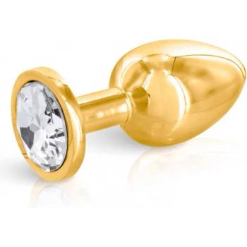 Image 1 of Hidden Eden Метален анален разширител в златисто с кристал Angel M