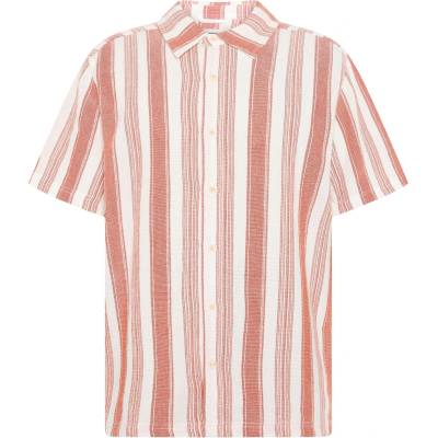 KnowledgeCotton Apparel Мъжка риза с копчета KnowledgeCotton Apparel Organic Cotton Striped Shirt II Shirt - Red Stripe - размер M (033-3207-0211)