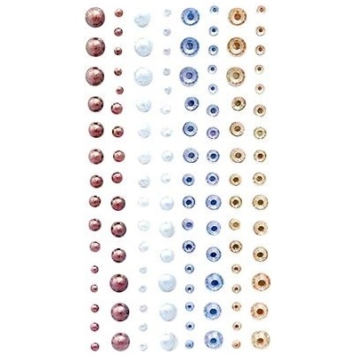 DP Craft Samolepící kamínky & PEARLS, 120 ks AZURE & SPICE