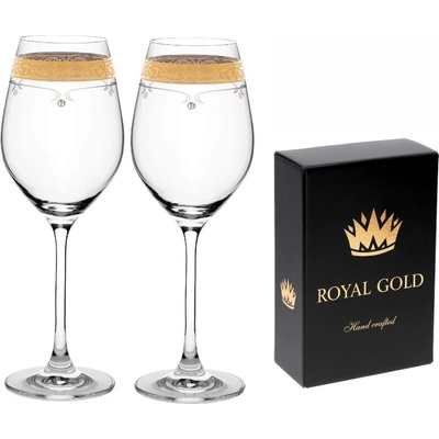 Rona Celebration Royal Gold sklenice na bílé víno s krystaly Swarovski 2 x 360 ml