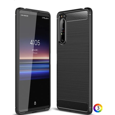 Sony Xperia 1 II Удароустойчив Carbon Fiber Калъф и Протектор