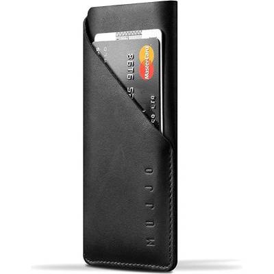 Mujjo Leather Wallet Sleeve - кожен (естествена кожа) калъф с джоб за кредитна карта за iPhone 8, iPhone 7 (черен)