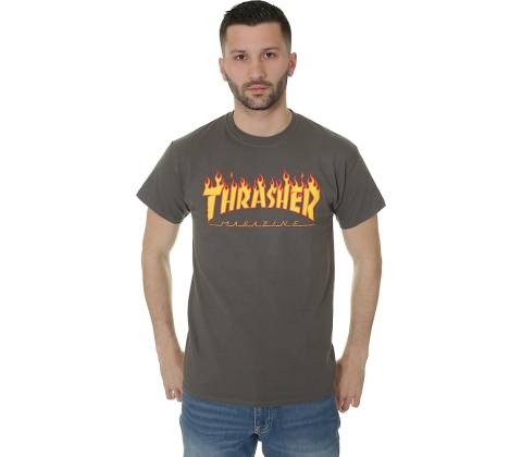 Thrasher Flame Logo charcoal