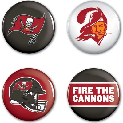 Wincraft sada placek Tampa Bay Buccaneers NFL button 4 ks