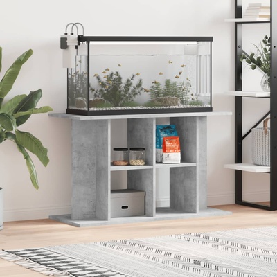 vidaXL Стойка за аквариум, бетонна, сива, 100x40x60 см, инженерно дърво (833587)