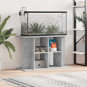 vidaXL Стойка за аквариум, бетонна, сива, 100x40x60 см, инженерно дърво (833587)