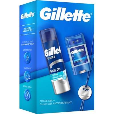 Gillette Tuhý dezodorant Cool Wave 70 ml + Series Sensitive Cool gél na holenie 200 ml