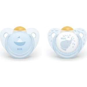 Nuk Каучукови залъгалки NUK - Baby Rose & Blue, с кутия за стерилизиране, 6-18 m, 2 броя (10733270)