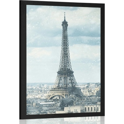 Plakát zimní Paříž - 20x30 black