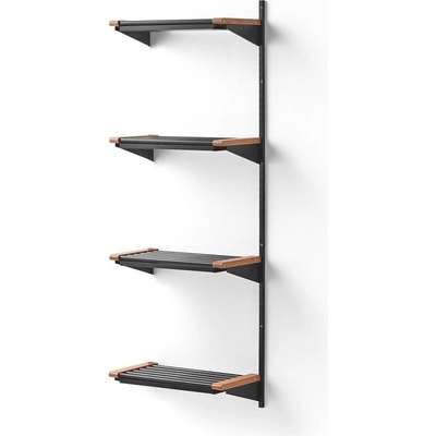 Regál na boty JEPPE, přídavná sekce, 4 police, 1790x600x300 mm, dub/tmavě šedá – Zbozi.Blesk.cz
