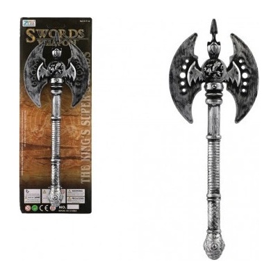 Teddies Sekera staroveká plast 30cm strieborná na karte