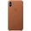 Apple iPhone Leather Case - оригинален кожен кейс (естествена кожа) за iPhone XS (кафяв)