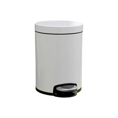 MERIDA KIB413 Odpadkový Kôš s pedálom SILENT, kovový, biely, 5 l