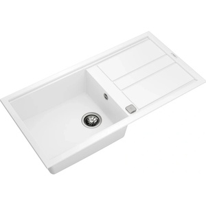 Teka Nova 60 L-TG БЯЛА Гранитна мивка, авт. клапан, обръщаема, за шкаф 60 см (М.1030,БЯ) Мивка за вграждане