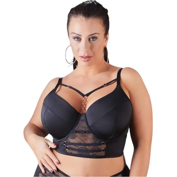 Cottelli Collection Plus Size - бюстие с черна дантела и презрамки - 95F
