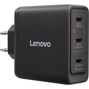 Lenovo Multi-port 100W GaN USB-C зарядно устройство Black (40AW100BEU)