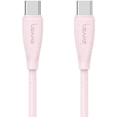 US-SJ716 кабел за зареждане и данни - USB-C към USB-C - 1 m - розов (87241)