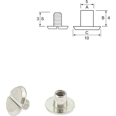 Nýt šroubovací 4 mm, Ø 5 mm nikl Počet: 1 ks – Zboží Dáma