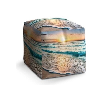 Sablio Taburet Cube Vlny: 40x40x40 cm