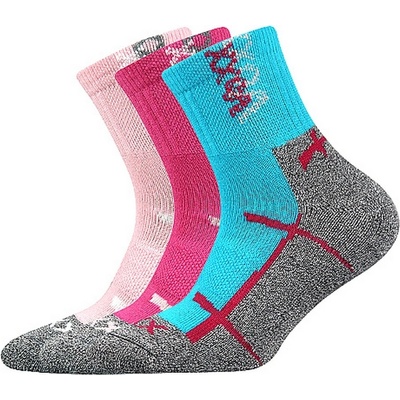VoXX Wallík Detské dievčenské vysoké bavlnené froté ponožky 3 páry