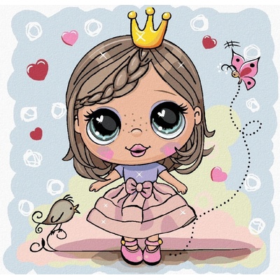 zuty Malování Podle Čísel Dívka Princezna 80 x 100 Cm Plátno Rám