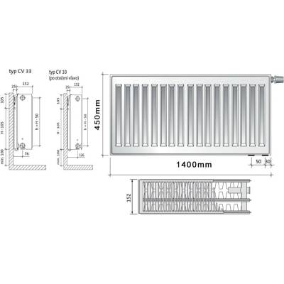 Purmo CV33 450 x 1400