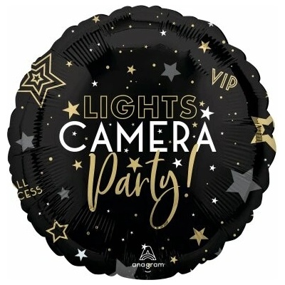 Anagram Kruh Lights, Camera, Party! 43cm fóliový balónek