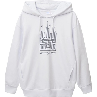 Winkiki Kids Wear chlapecká mikina s kapucí New York City bílá