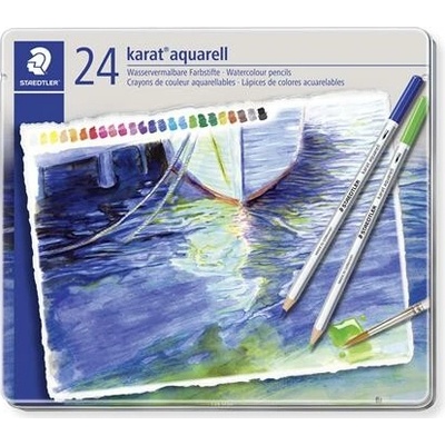 Staedtler Karat aquarell sada akvarelových tužek šestihranné kovová krabička 125 24 různých barev 125 M24