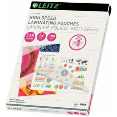 Laminovací fólie "iLam", čirá, 125 mikron, A4, lesklá, UDT technologie, LEITZ