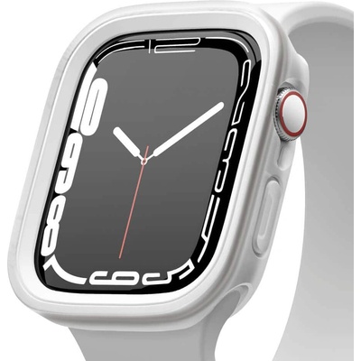 Elago Протектор за смарт часовник Elago Duo Apple Watch Case, за Apple Watch 7 45мм/8 45мм, силиконов, с две сменяеми поликарбонатни части, прозрачен-мат и бял (EAW45DUO-TRWH)