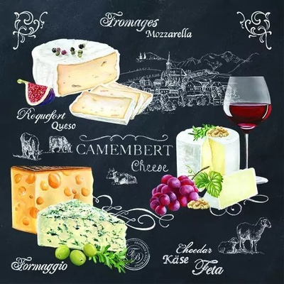 Easy Life Papírový ubrousek World Of Cheese 20ks 33x33cm
