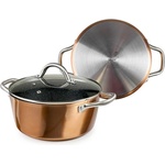 ibili Тенджера IBILI Natura Copper със стъклен капак - Ø24 х h11 см (IBILI 495424)