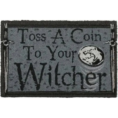 CurePink Netflix The Witcher Zaklínač Toss A Coin šedá 60 x 40 cm