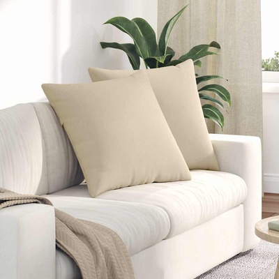 vidaXL Диван възглавници 2 pcs Крем 60 x 60 cm текстил (42014030)