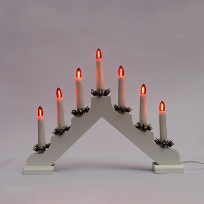 Filament Adventní svícen 2262-210 dřevěný bílý 7x34V 0,2W LED červený