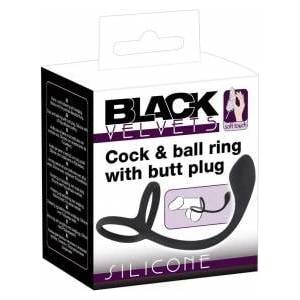 Black Velvets Advanced 3-in-1 Silicone Intimate System 22.5 cm Black