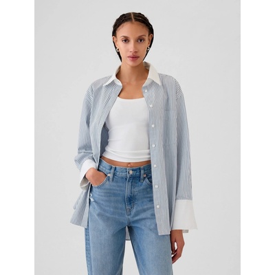 GAP Popelínová oversize košile Big Shirt Modrá