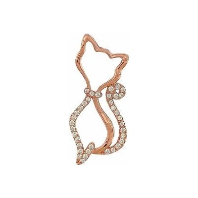Infinitysilver Stříbrný pozlacený přívěsek kočka se zirkony L446787E