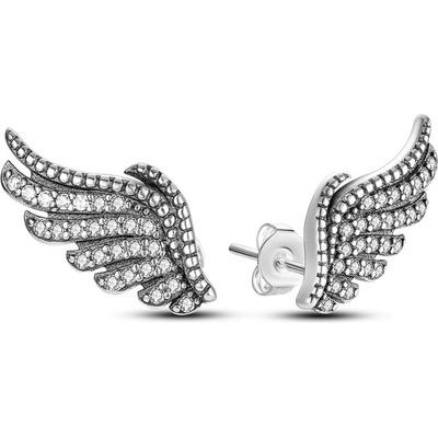 DELIS Сребърни обеци 925, jw504, модел крило, с родиево покритие (jw504)