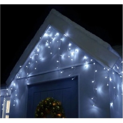 LUMA LED Vianočný svetelný dážď so zábleskom, 312 LED 10m + 1,5m studená biela veľké LED diódy