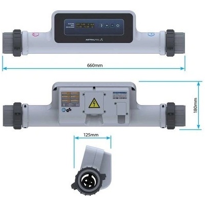 AstralPool elektrický ohřev Compact OLED 3 kW/380 V iNCOLOY 825