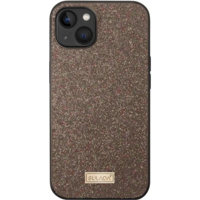 Sulada elegantné trblietavé iPhone 14 Plus - hnedé