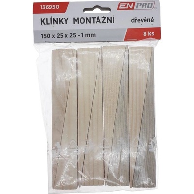 Klínky montážní DEK 150×25×1–25 mm 8 ks