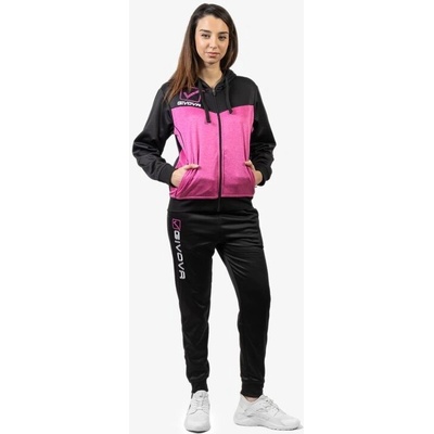 Tuta Visa Melange Com CappUCCIO Polarfleece souprava fluo růžová/černá – Zboží Dáma