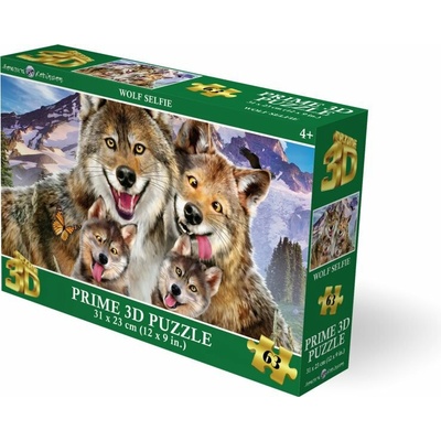 PRIME 3D puzzle Selfie s vlkem 63 ks