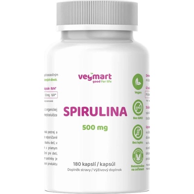 Vegmart Spirulina 500 mg 250 kapsúl